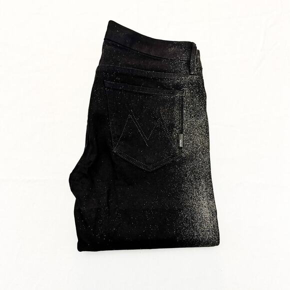 Mother The Looker All That Glitters Black Gold Denim Jeans Skinny Pant Size 27 - Picture 1 of 10